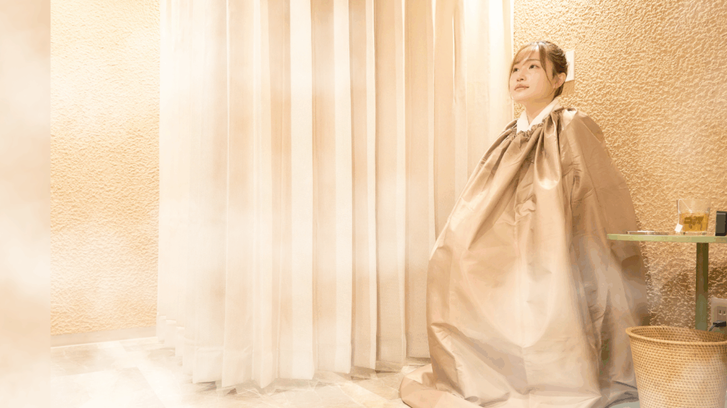 宿泊中に気軽に。地下よもぎ蒸し40分